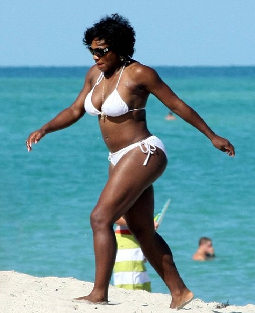 Serena Williams beach in white