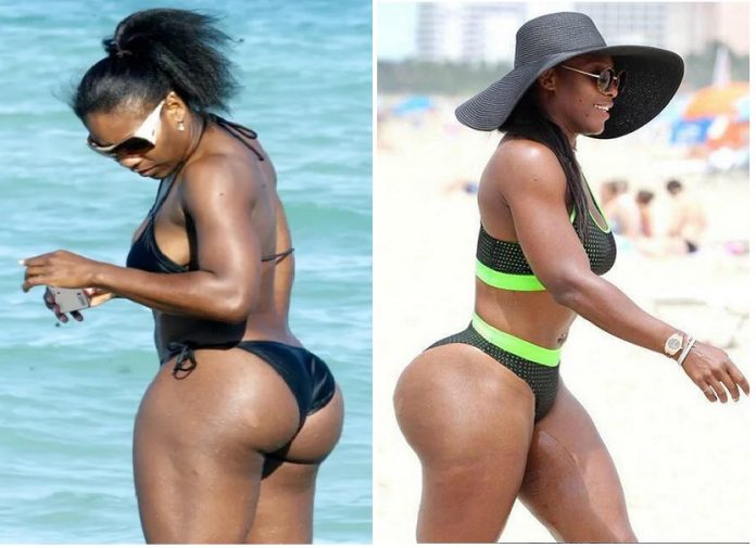 Serena Williams shows no one can compete with her out of this world curves in a tiny bikini