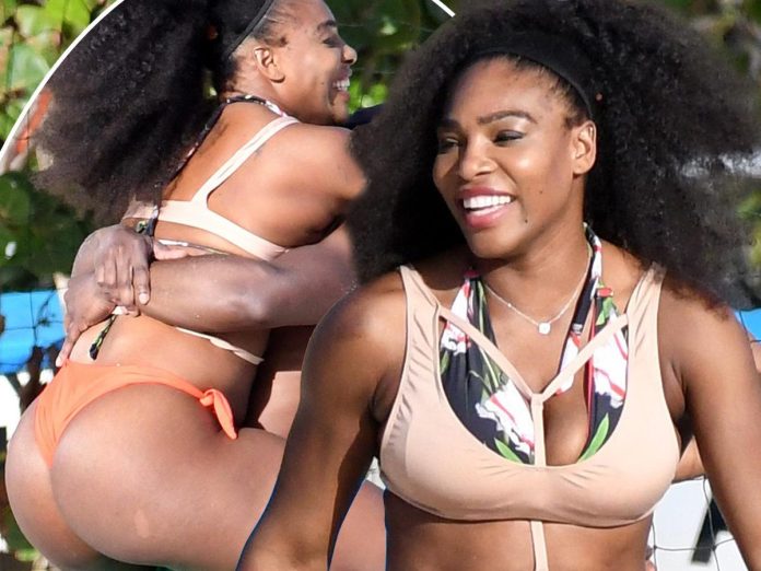 Serena Williams flaunts athletic figure in tiny bikini on holiday in the Bahamas