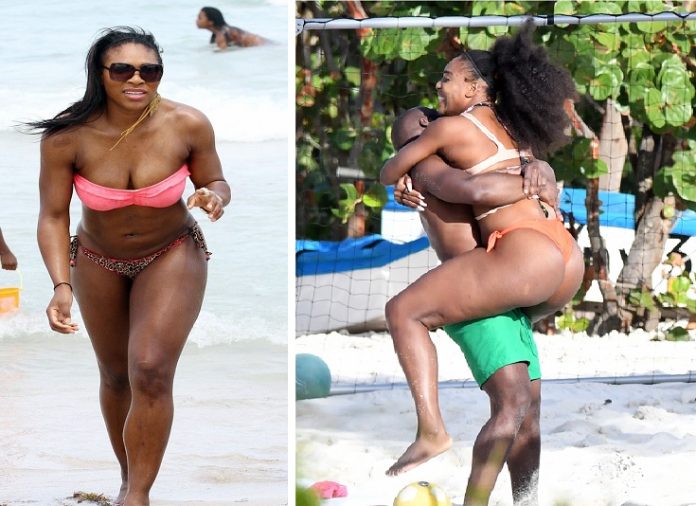 Serena Williams shows off her incredible beach body in a bikini as she holidays with pals photos