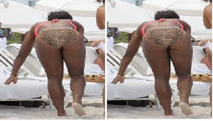 Serena Williams enjoys a day on the beach with her friends in South Beach