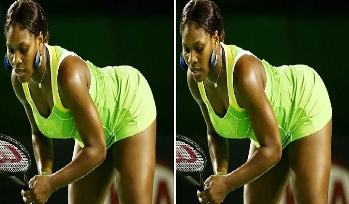 Serena Williams sets on court