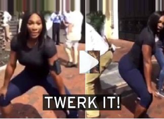 Viral Video: Dazzling Serena Williams teaches people how to TWERK Serena Williams shakes her derriere in mesh crop top and jeans in steamy Snapchat clip