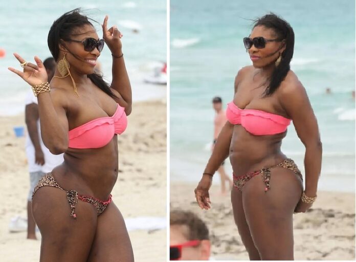 Serena Williams Spotted in Cheetah Bikini on Miami Beach outting