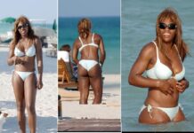 14 private photos: Look at Serena Williams intimately spends day with two unidentified men Serena Williams goes topless promotes body at the beach